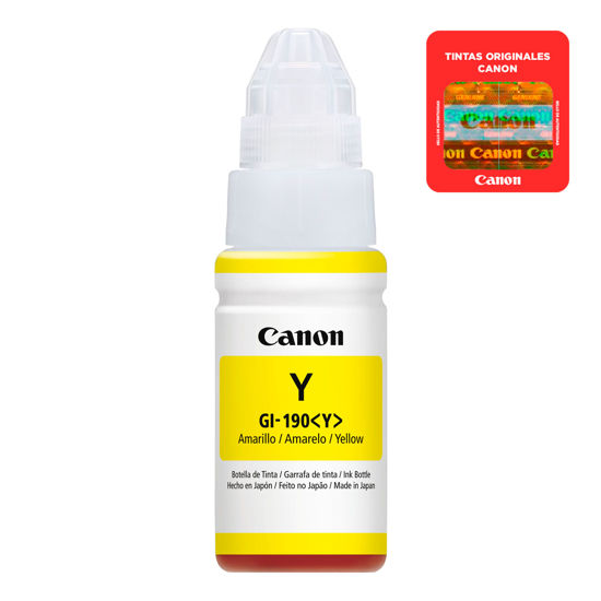 Picture of Botella De Tinta Canon Amarillo GI-190 Y 70ml